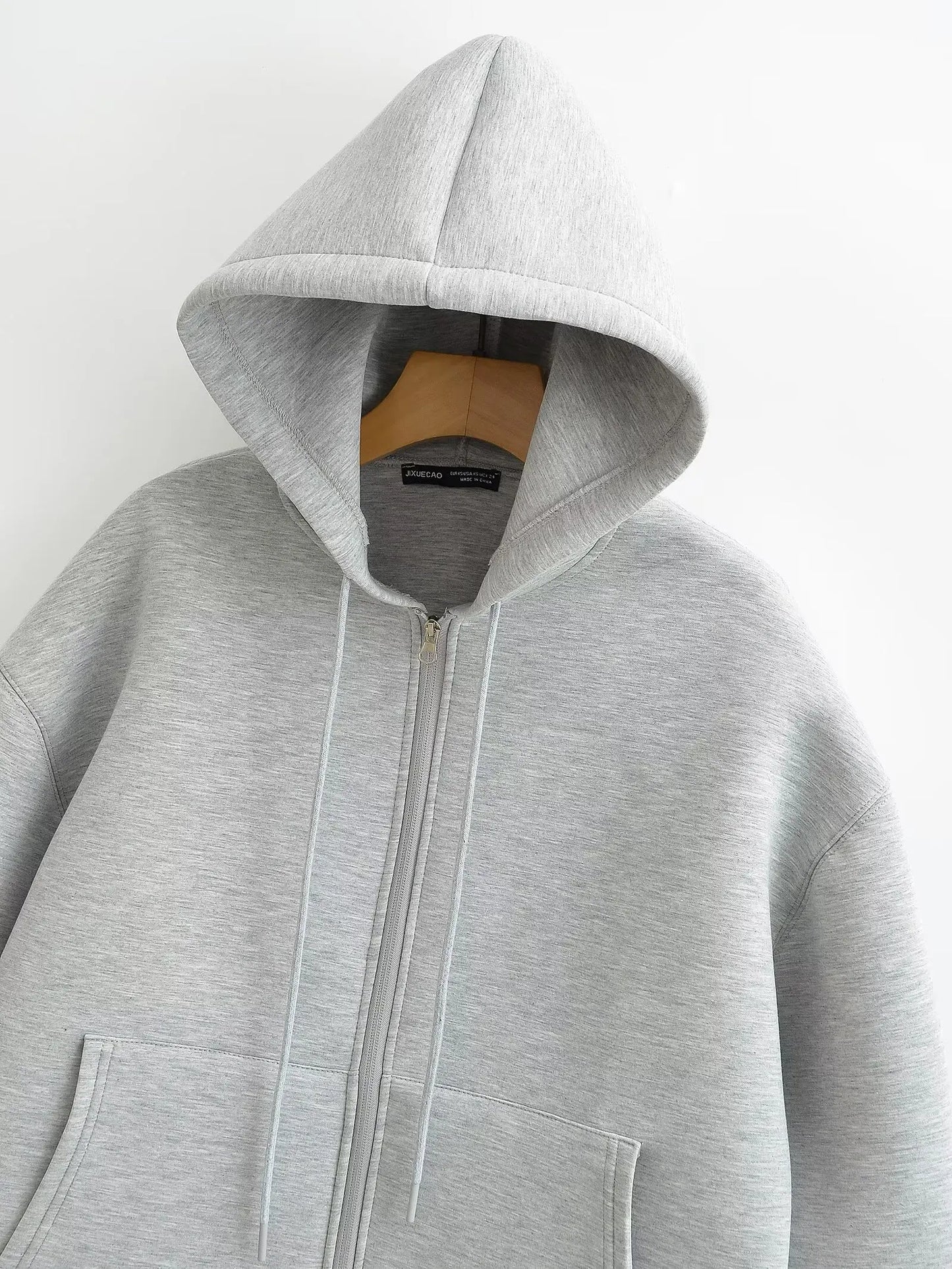 Blouson femme décontracté à capuche et fermeture éclair