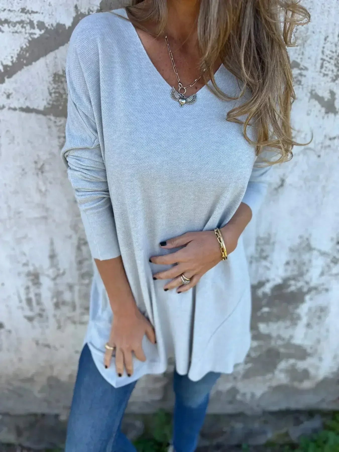 Pull Femme Col V Élégant pour Automne