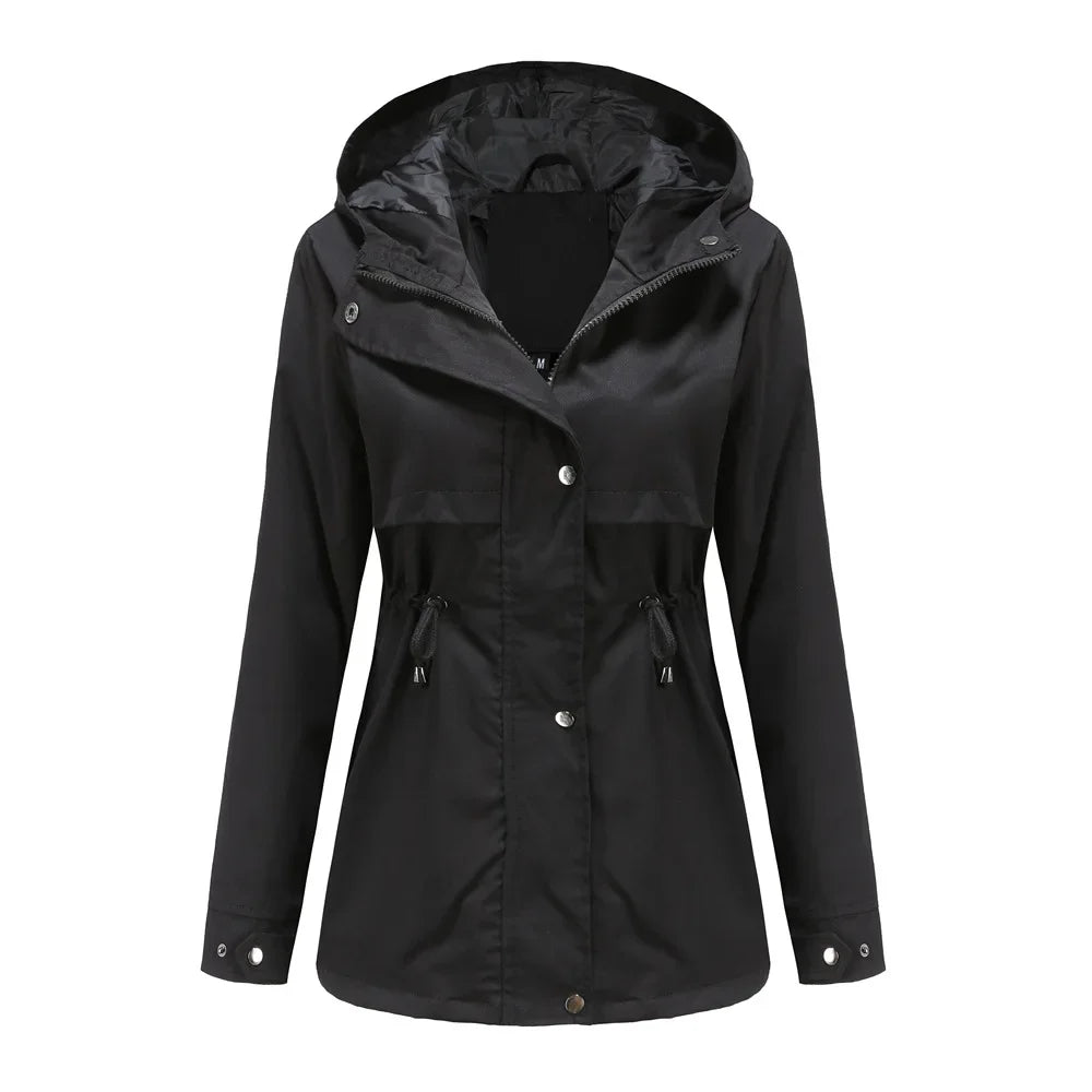 Manteau Imperméable Femme Léger avec Capuche