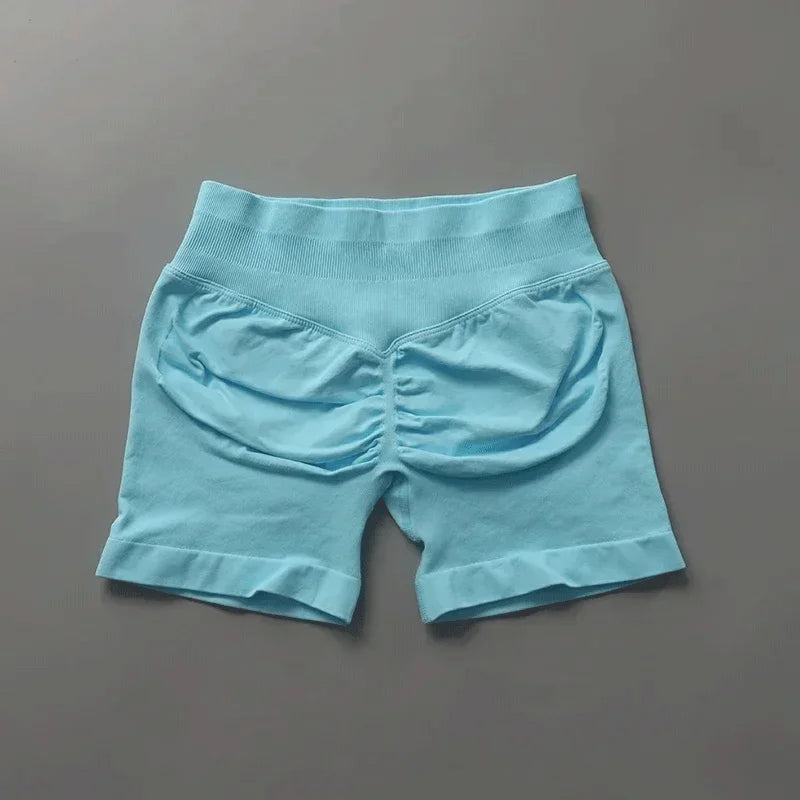 Short sport femme sans couture taille haute gainant