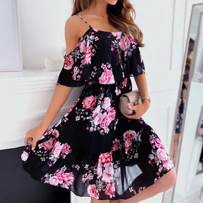 Robe Été Florale Décolleté Féminin - PanierRoyale