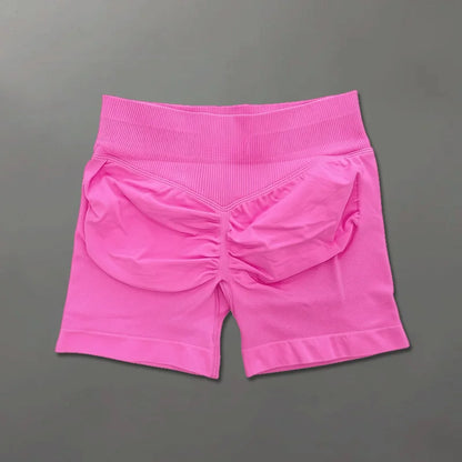 Short sport femme sans couture taille haute gainant