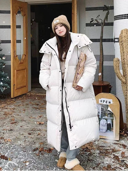Parka Femme Hiver Longue et Décontractée avec Capuche