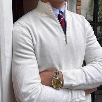 Pull Homme Col Zip Mi-Saison