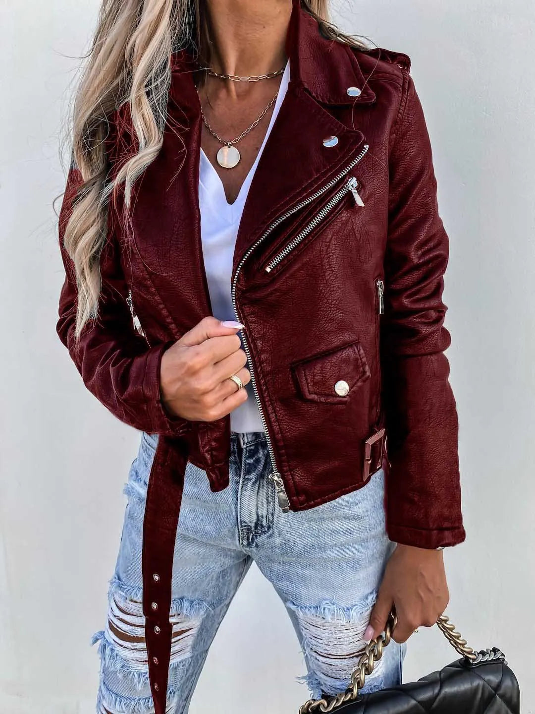 Veste en Cuir Femme Chic et Tendance