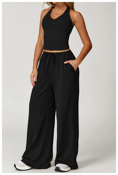 Ensemble Lounge Femme Décontracté Crop Top