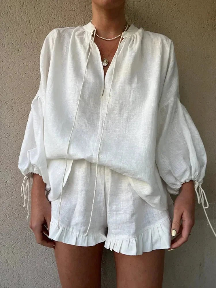 Robe Été Décontractée pour Femme avec Haut et Short Combinés