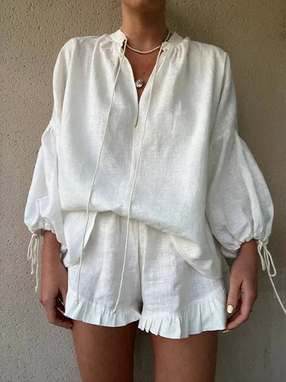 Robe Été Décontractée pour Femme avec Haut et Short Combinés