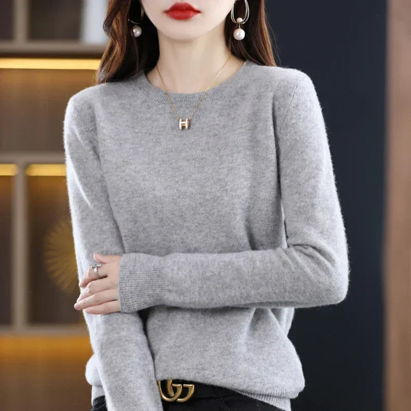 Pull Femme Cachemire Col Rond Coupe Confortable