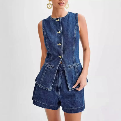 Veste et short de denim tendance pour femme - BerlinGlamour
