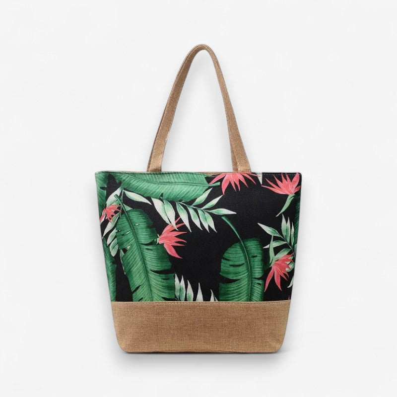 Sac à main floral avec fermeture zip rapide - PanierRoyale