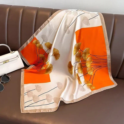 Foulard Carré Femme Satin Imprimé Multi-usage