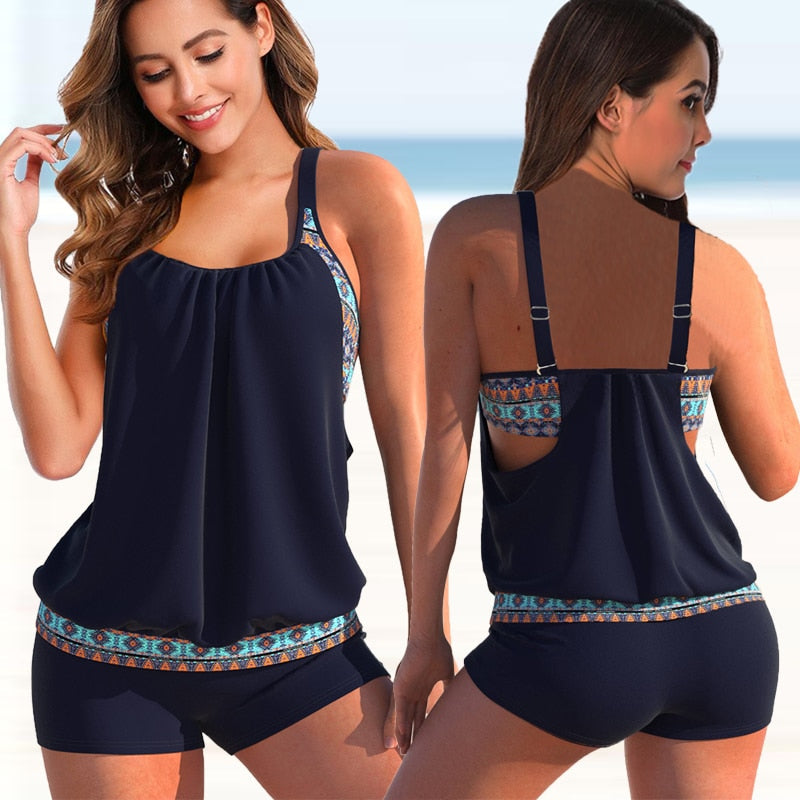 Maillot de Bain 2 Pièces Féminin Imprimé Floral et Animalier - PanierRoyale