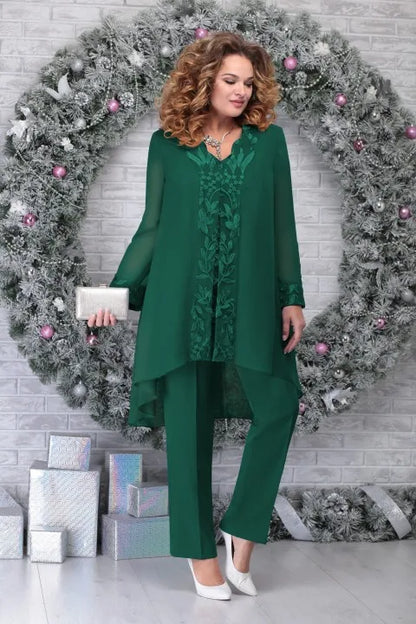 Robe Grande Taille Élégante avec Décoration Brodée