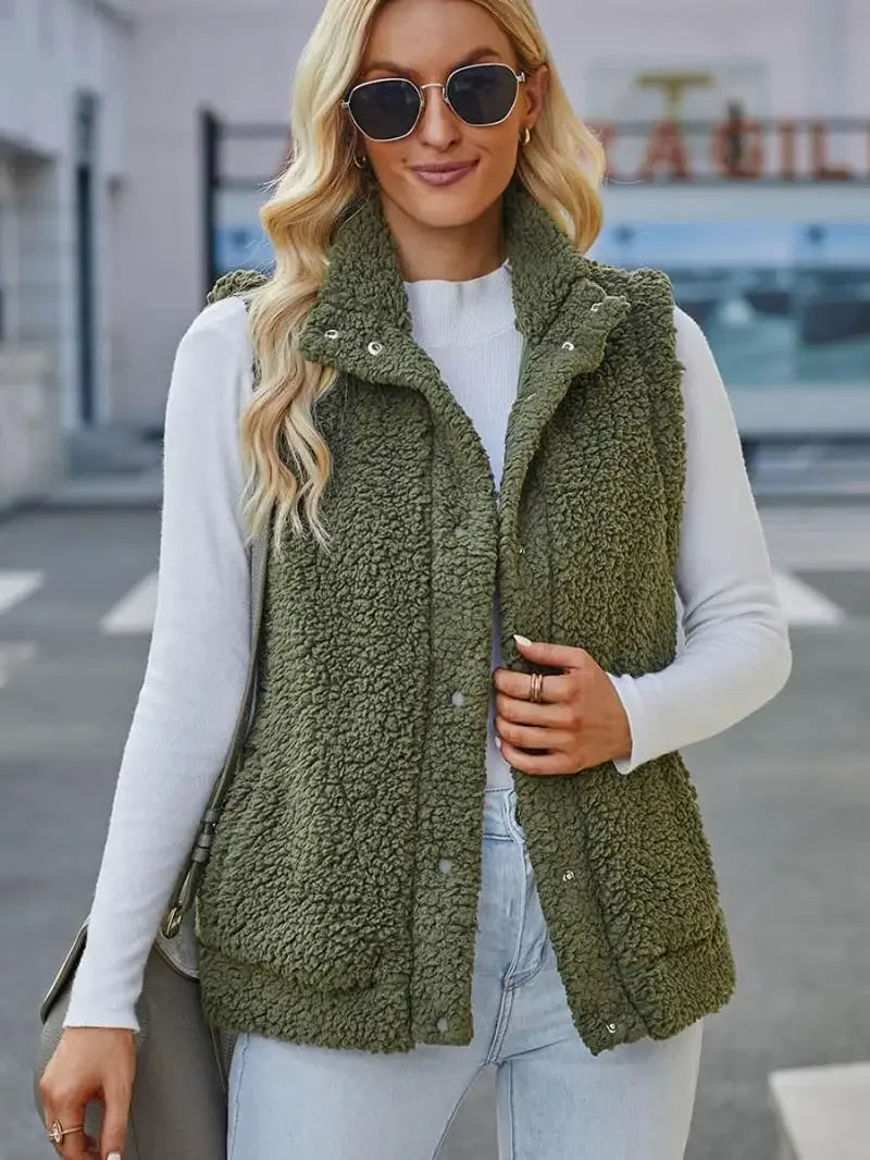 Gilet Doudoune Femme Vert Foncé Hiver - PanierRoyale