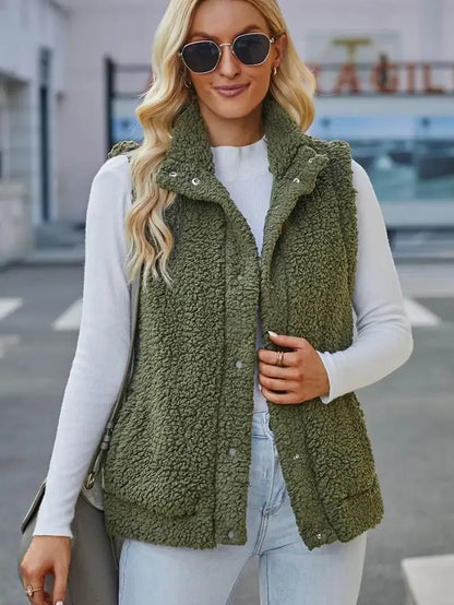 Gilet Doudoune Femme Vert Foncé Hiver - PanierRoyale