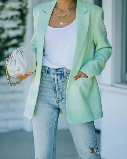 Blazer Femme Élégant Taille Relâchée