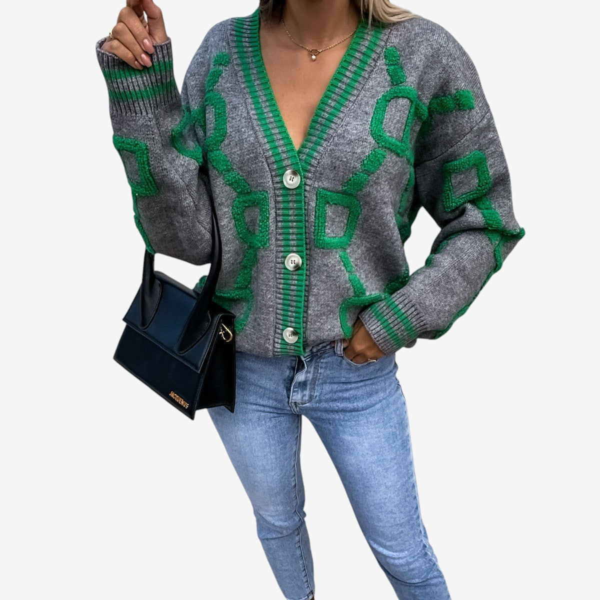 Gilet Femme Col V Manches Longues Doux et Confortable - PanierRoyale