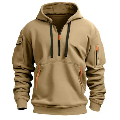 Sweat à capuche homme décontracté avec poches et fermeture éclair