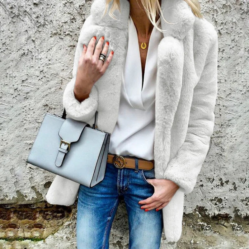 Manteau Femme Mi-Long Élégant et Chaud pour Hiver