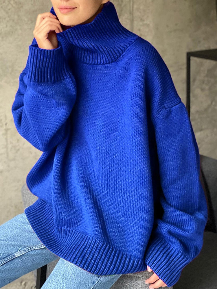 Pull Col Montant Chaud et Confortable pour Femme