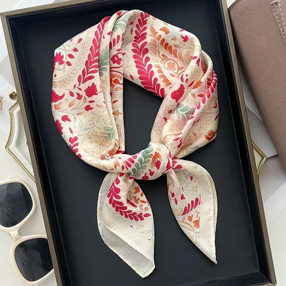 Foulard Carré Femme Satin Imprimé Multi-usage