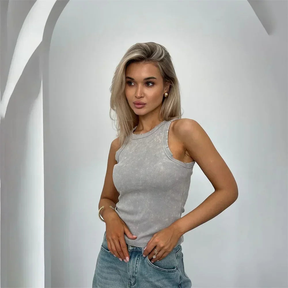 Débardeur Femme Chic en Coton avec Décolleté Élégant - PanierRoyale