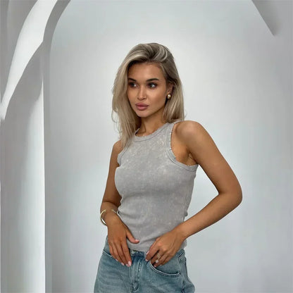 Débardeur Femme Chic en Coton avec Décolleté Élégant - PanierRoyale