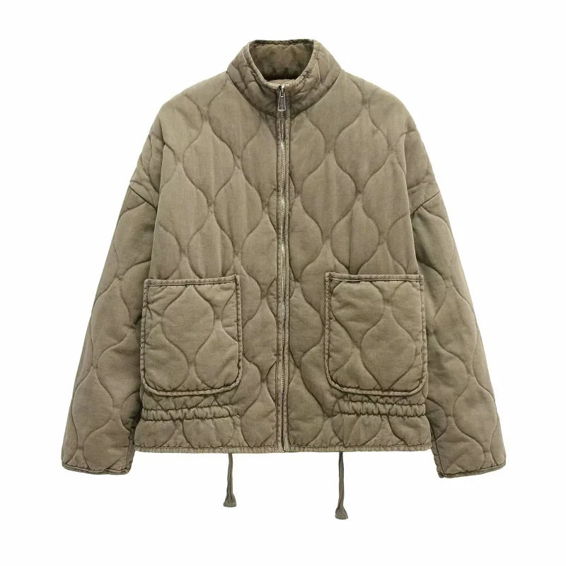 Veste Femme Matelassée Chaude Coupe Vintage