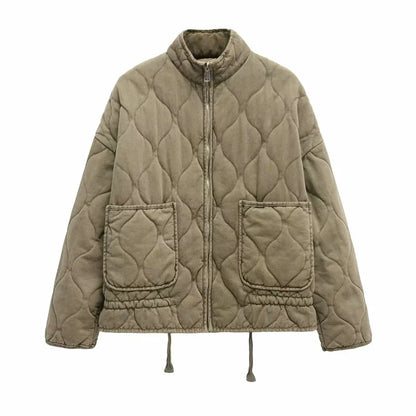 Veste Femme Matelassée Chaude Coupe Vintage