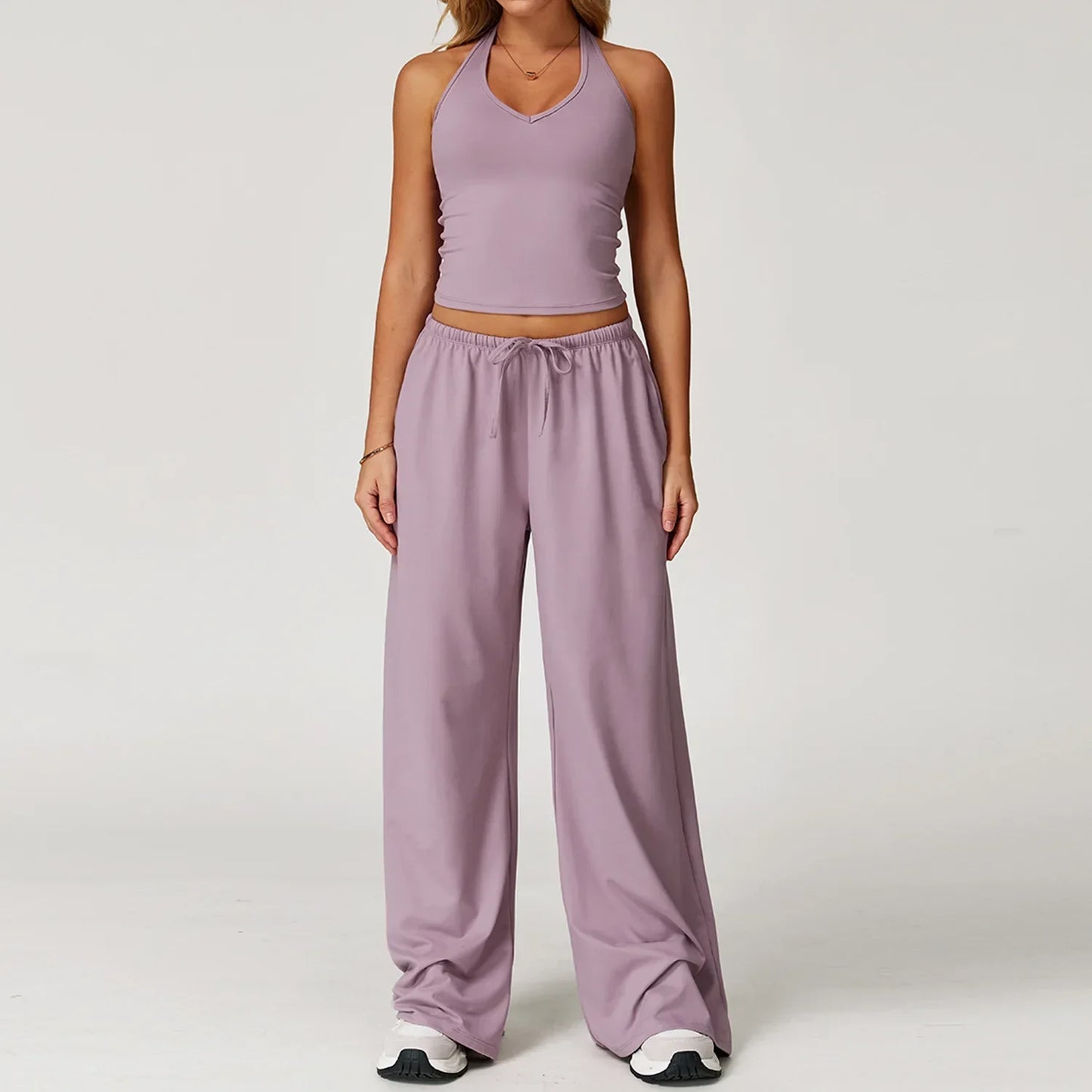 Ensemble Lounge Femme Décontracté Crop Top