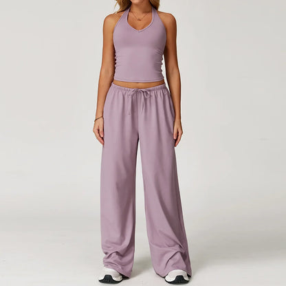 Ensemble Lounge Femme Décontracté Crop Top