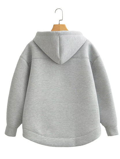 Blouson femme décontracté à capuche et fermeture éclair