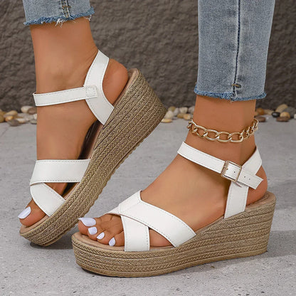 Sandales Hauts Talons Femmes Été avec Sangles Entrecroisées