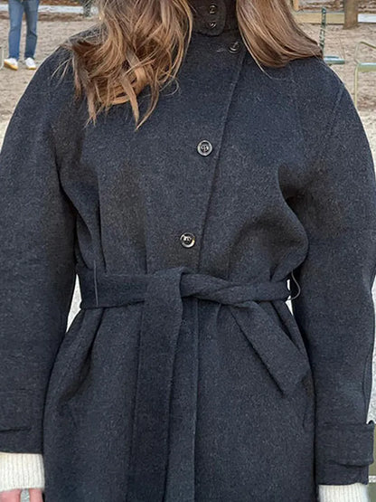 Manteau Femme Hiver Court et Chic avec Ceinture Réglable