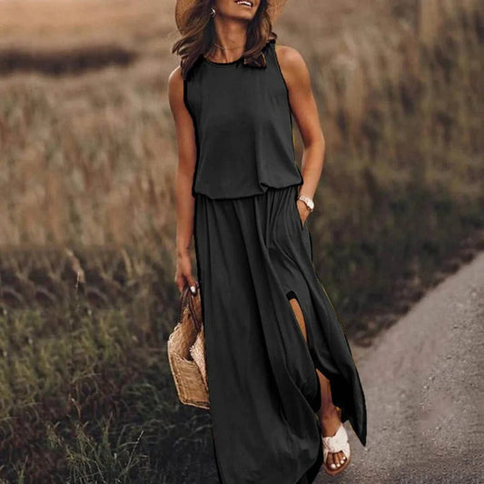 Robe de Soirée Féminine Noir Laqué pour Femme - PanierRoyale