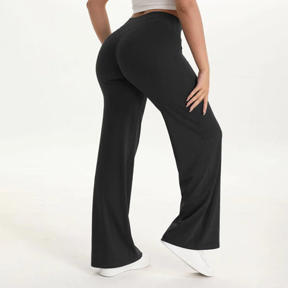 Pantalon Yoga Femme Taille Haute Fluide Coupe Large