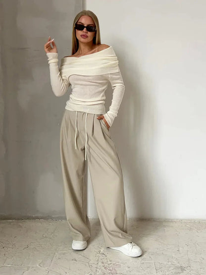 Robe Soirée Décolleté Profond à Manches Longues
