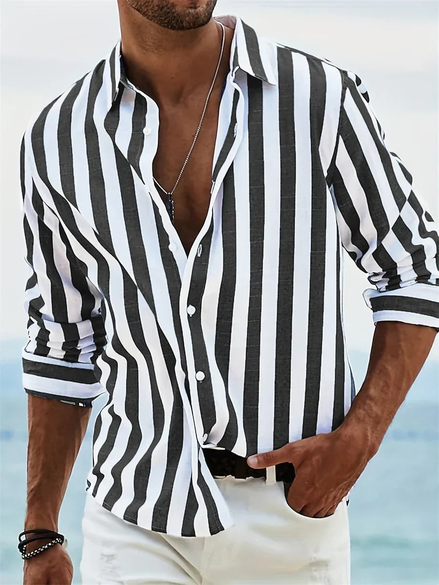 Chemise Homme Lin Biologique Bleu Clair Été