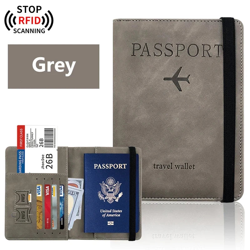 Porte-passeport Unisexe en PU avec Rangement Cartes Compact