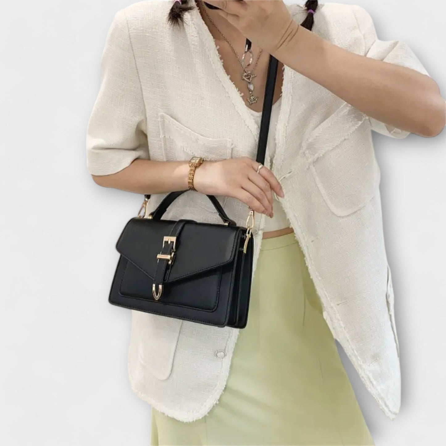 Sac à Épaules Femme Classique en Cuir Structuré