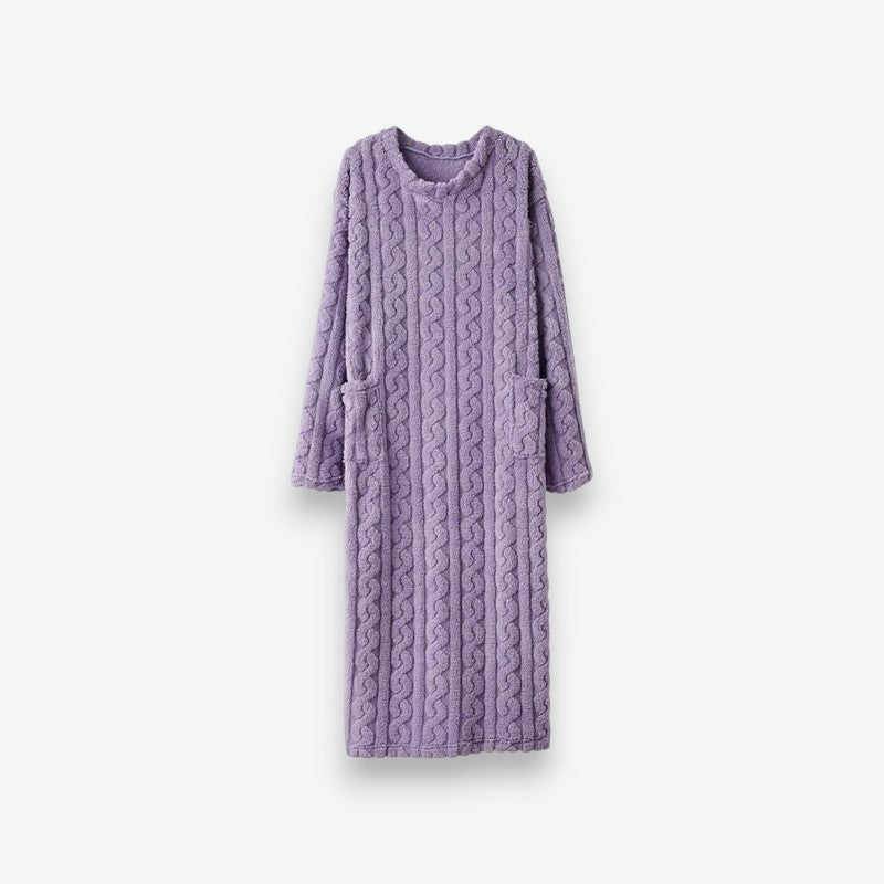 Robe Femme Manches Longues Col Rond avec Poche Pratique