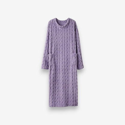Robe Femme Manches Longues Col Rond avec Poche Pratique