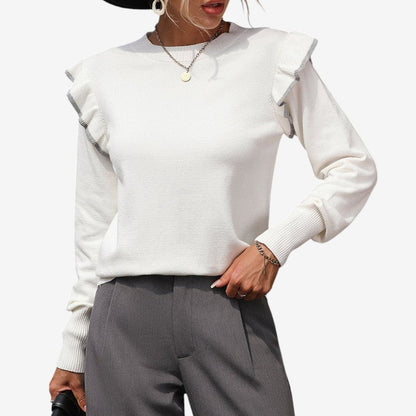 Pull Femme Chic à Manches Longues et Col Rond
