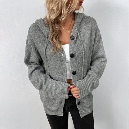 Cardigan Femme à Capuche Doux et Confortable
