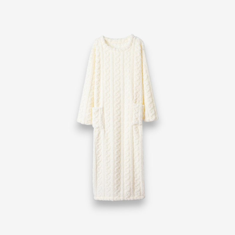 Robe Femme Manches Longues Col Rond avec Poche Pratique - PanierRoyale