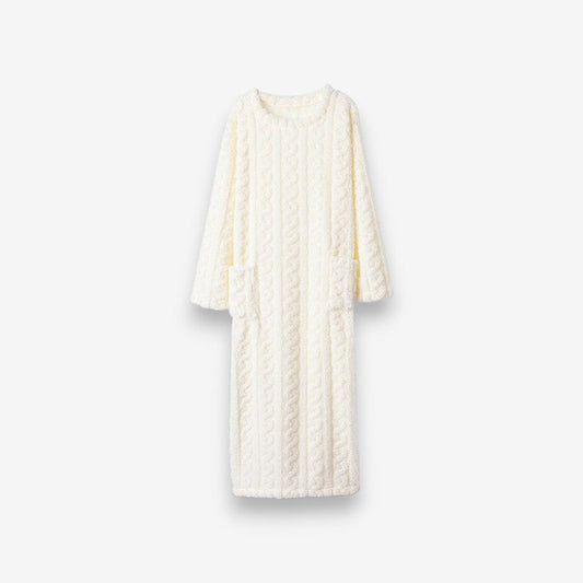 Robe Femme Manches Longues Col Rond avec Poche Pratique - PanierRoyale