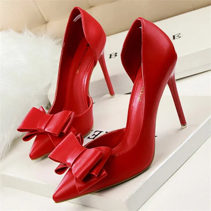 Chaussures Escarpins Talons Hauts à Nœud Délicat