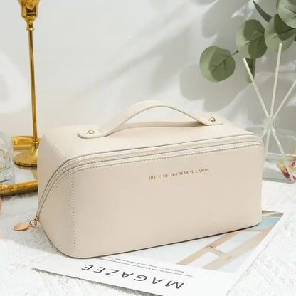 Trousse de toilette Femme Similicuir Poignée Fermeture Zippée
