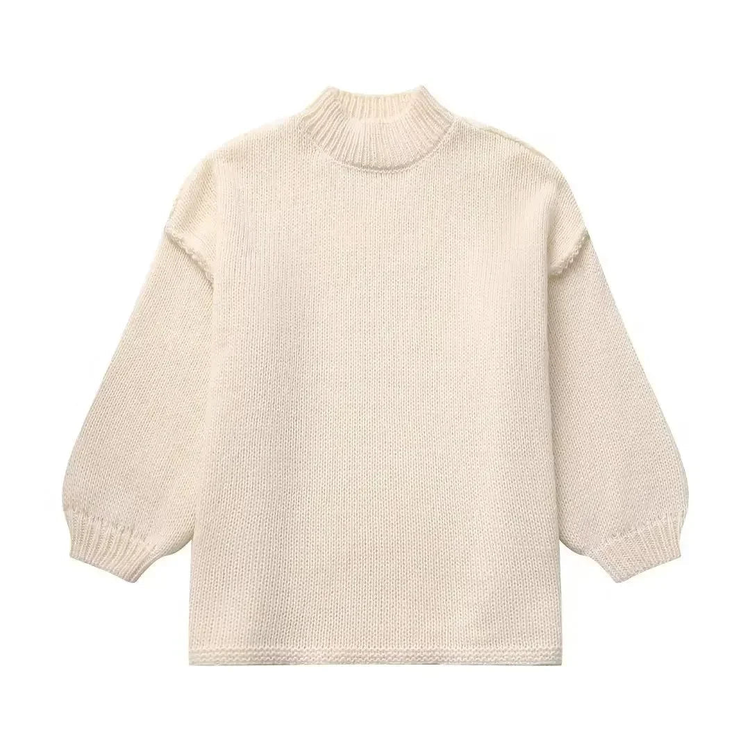 Pull Femme Laine Douce Hiver avec Écharpe Coordinée